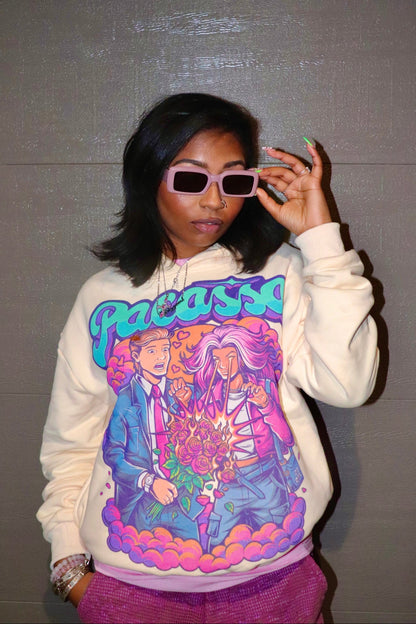 "LOVE STORM" HOODIE (CREME)