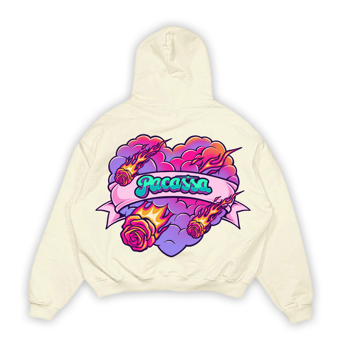 "LOVE STORM" HOODIE (CREME)